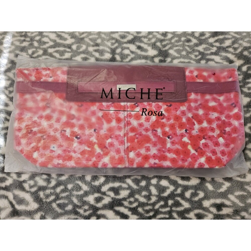 New In Package Miche Rosa Handbag Classic Shell Faux Leather Pink Floral